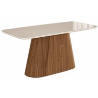 Mesa Jantar Olivia Madeirado/Vidro 200x90cm Cinamom/Of Henn