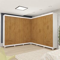 Closet Casal Duplo Lu 12Pts 8 Gavetas Sem Espelho com P&eacute;s Slim Carioca M&oacute;veis
