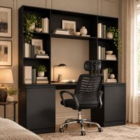 Conjunto Escritório com Mesa Estante 2 Portas e Cadeira Giratória Multimóveis MCR6114