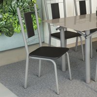 Conjunto 2 Cadeiras Kappesberg Florença Nickel/Preto