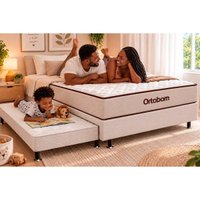 Cama Box c/Aux CRC Casal+Colchão Anatômico Ortopédico Fit 2.0 Ortobom