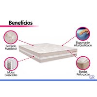 Cama Box Baú CRC Queen +Colchão Molas Master Pocket Bergamo Orthoflex 158