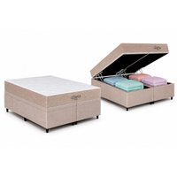Cama Box Baú CRC King +Colchão D33 D45 Genova Orthoflex 193x203
