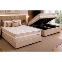 Cama Box Baú CRC Queen +Colchão Molas Ensacadas Bergamo Orthoflex 158