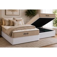 Cama Box Baú CRC Casal +Colchão Molas Master Pocket Libertá Inovaflex 138