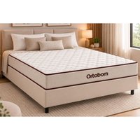Cama Box CRC Casal+Colchão Anatômico Ortopédico Fit Confort Ortobom