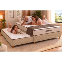 Cama Box c/Aux CRC Solt+Colchão Anatômico Ortopédico Fit 2.0 Ortobom