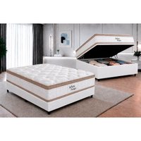Cama Box Baú CRC Casal+Colchão D33 Sofhistic Orthoflex