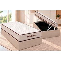 Cama Box Baú CRC Solt+Colchão Anatômico Ortopédico Fit 2.0 Ortobom 88
