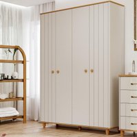 Guarda-Roupa Infantil 100% MDF 4 Portas e 3 Gavetas 152cm Multimóveis CRPER-GRP135 Off White/Madeirado