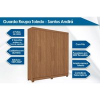 Guarda Roupa Solteiro 6 Ptas 2 Gv c/Pés Toledo Cinamo S. Andirá