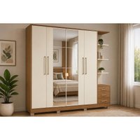 Guarda Roupa Solteiro 4 Pts 2Esp 5 Gv Pés T593 Canel Kappesberg