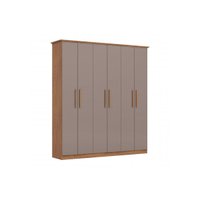 Guarda Roupa Solteiro 6 Portas 3 Gavs Cover Nat/Avela Henn