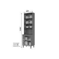 Paneleiro Cozinha Modulado Venaly 3Ptas 1Forno 50cm Off White Henn