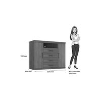 Quarto Completo Solteiro Guarda Roupa 4 Ptas Buriti + Cômoda Master Areia S. Andirá