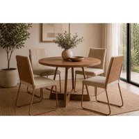 Mesa Sala Átria 100 + 4 Cad Nina Rose/Carame Carraro