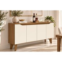 Aparador Sala Quartzo c/4 Portas 150cm Off White Henn