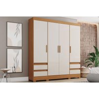 Guarda Roupa Solteiro 4 Portas 4 Gavs B383 Cinamomo/Off Henn