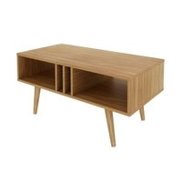 Mesa Lateral Sala MC2226 c/2 Nichos Amêndoa TecnoMobili