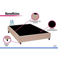 Cama Box CRC Queen +Colchão Molas Master Pocket Eco Linho Paropas 158x198