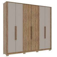 Guarda Roupa Solteiro 6 Portas 4 Gavs Everest Freijo Carraro