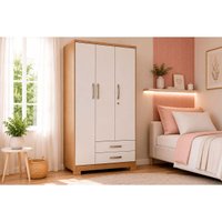 Guarda Roupa 3 Portas 2 Gavs c/Pés Açaí Henn Off