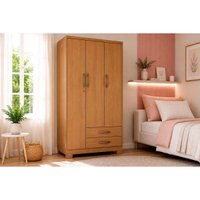 Guarda Roupa 3 Portas 2 Gavs c/Pés Açaí Henn Cin