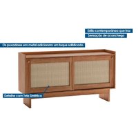 Aparador Sala Átria c/2 Portas 140cm Noce Carraro