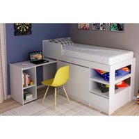 Cama Multifuncional Solteiro 2Pts CM8021 Branco TecnoMobili