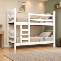 Beliche Madeira Maciça - vira 2 Camas - para Colchão 78/88x188cm Multimóveis CR35683 Branco