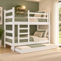 Treliche Madeira Maciça - vira 2 Camas - com Colchões Inclusos Multimóveis CR35682 Branco