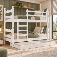Treliche Madeira Maciça - vira 2 Camas - para Colchão 78/88x188cm Multimóveis CR35685 Branco