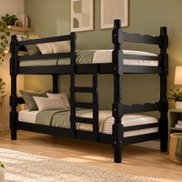 Beliche Madeira Maciça - vira 2 Camas - para Colchão 78/88x188cm Multimóveis CR35687 Preto