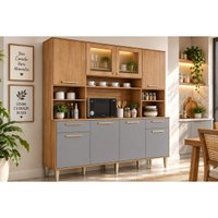 Cozinha Compacta Diamante 8 Portas 2 Gav Cinamomo/Platin MGM