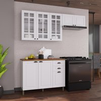 Armário Cozinha Modulada Compacta Americana 100% MDF 200cm Provence Multimóveis CRINK-CPT007 Branco