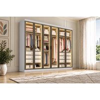 Guarda Roupa Modulado Closet 6Pts 6G Linea N. Horizonte Neve