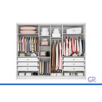Guarda Roupa Modulado 6 Ptas 2Vd 6G Linea N. Horizonte Neve