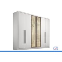 Guarda Roupa Modulado 6 Ptas 2Vd 8G Linea N. Horizonte Neve