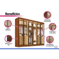 Guarda Roupa Modulado Closet 6Pts 8G Linea N. Horizonte Neve