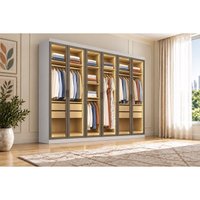 Guarda Roupa Modulado Closet 6Pts 4G Linea N. Horizonte Neve