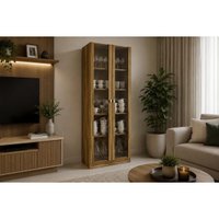 Cristaleira Sala CR6003 2Portas de Vidro Amêndoa TecnoMobili