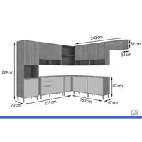 Cozinha Completa 10 Peças Divina C612 Cinamomo/Titanium MGM