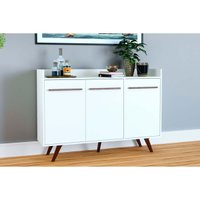 Aparador Sala RT3134 3Portas 136cm Branco Movelbento