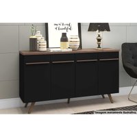 Aparador Sala RT3133 c/4 Portas 160cm Preto Movelbento