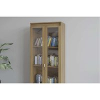 Cristaleira Sala ME-4189 c/2 Portas de Vidro e 3 Prateleiras Amêndoa/Branco TecnoMobili