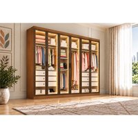 Guarda Roupa Modulado Closet 6Pts 6G Linea N. Horizonte Cuma