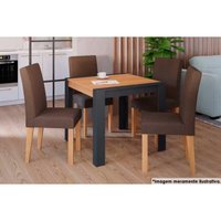 Mesa Sala Grace 90 + 4 Cad Maia Nature/Chocolate Cimol