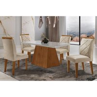Sala Jantar Mesa Luna + 4 Cad Melissa Capuccino Rufato