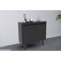 Aparador Sala ME4187 2 Portas 87cm Preto TecnoMobili