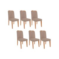 Kit 6un Cadeiras Jantar Paola Madeira Carvalho Cimol